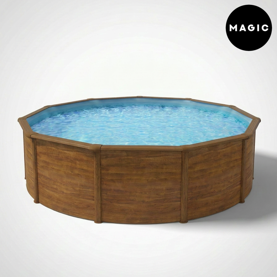 Бассейн Magic карк. морозоустойчивый круглый 460*132 Темное дерево